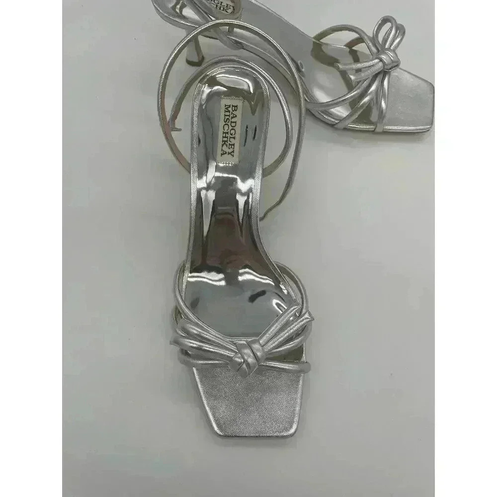 Badgley Mischka Collection Loyalty Ankle Strap Sandal in Silver Size 11 - Picture 6 of 10